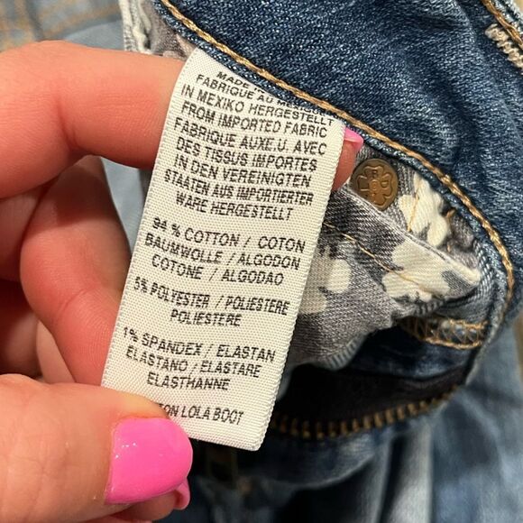 Lucky Brand Lola Boot Cut Jeans Low Rise Whisker Denim Medium Wash Blue Sz 4/27 - Picture 7 of 11
